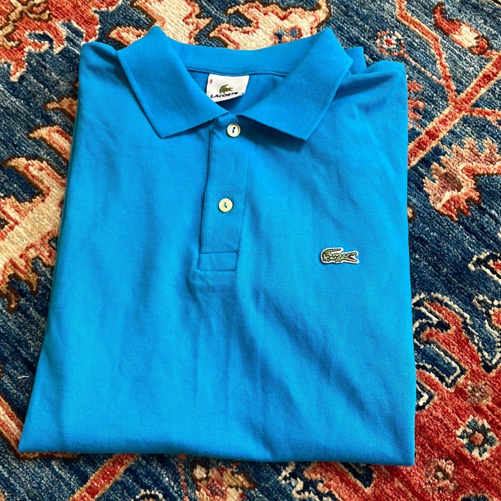 Mens blue Lacoste polo
